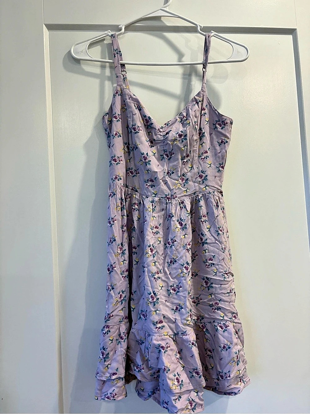 Hollister Floral Mini Dress in Purple Size XS Like New